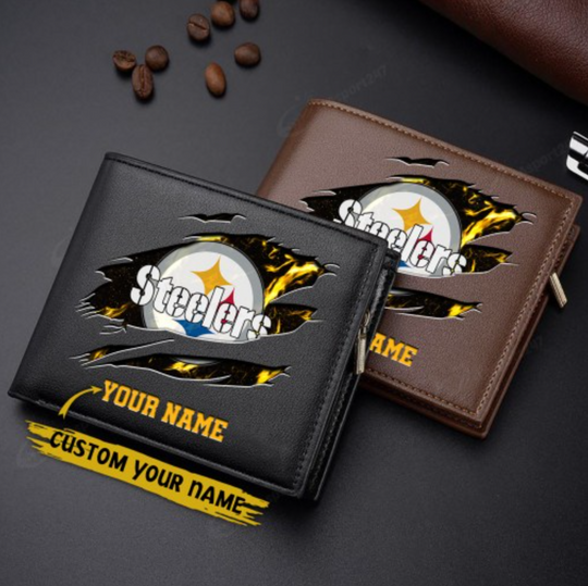 Pittsburgh Steeler Men Wallet For Fans, Gifts For Football Lovers