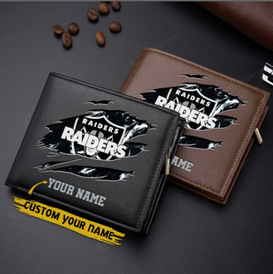 Las Vegas Raiders Men Wallet For Fans, Gifts For Football Lovers
