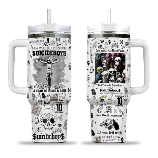 Suicideboys 40oz Tumbler, Suicideboys Band Tumbler Cup, Hip Hop Music Stainless Tumbler, Greyday 2024 Tour Water Cup, Gift For Fan