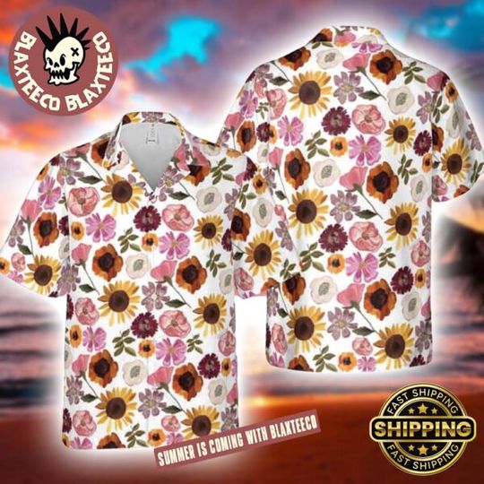 Discover Swift Floral Grammy Dress Pattern Hawaiian Shirt, Gift for Fans
