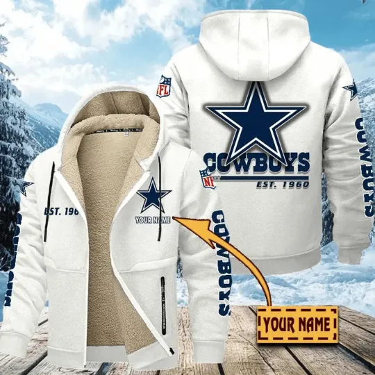 Personalized Dallas Cowboys Hoodie Zip Velvet Coat