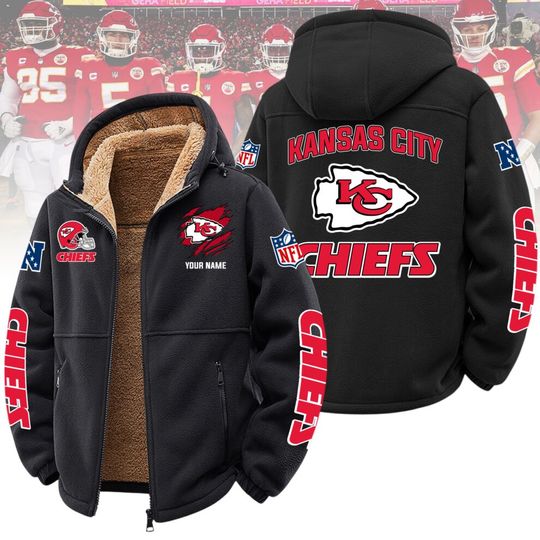 Kansas City Chiefs Sherpa-Lined Zip Hoodies, Football Fan Gift