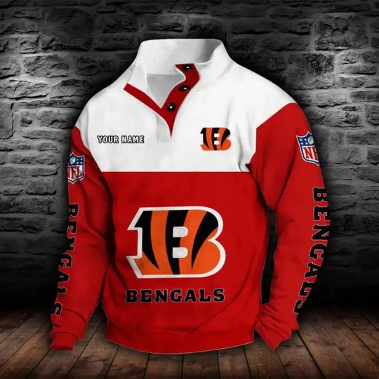 Discover Cincinnati Bengals New Personalized Colorful Stand Collar Sweatshirt