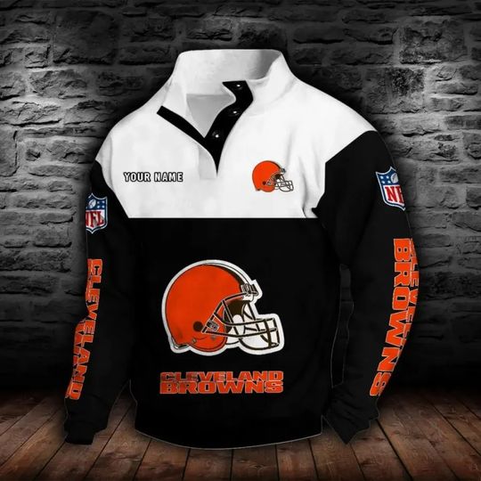 Cleveland Browns New Personalized Colorful Stand Collar Sweatshirt