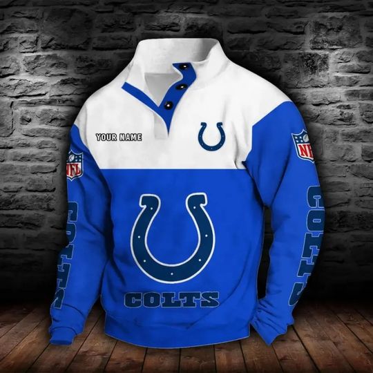 Discover Indianapolis Colts New Personalized Colorful Stand Collar Sweatshirt