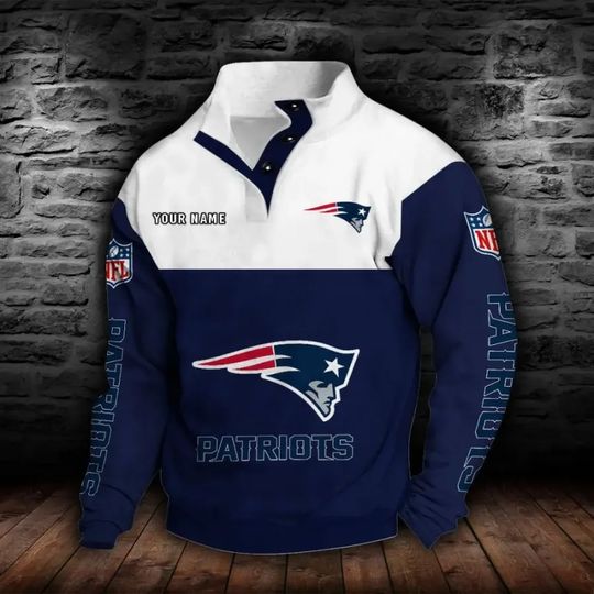 New England Patriots New Personalized Colorful Stand Collar Sweatshirt