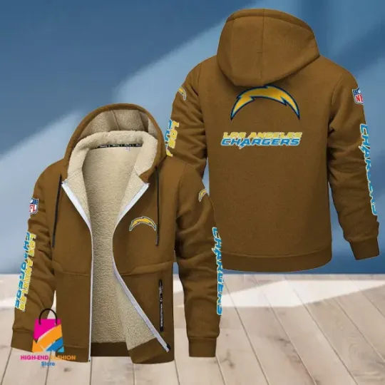 Discover Los Angeles Chargers Multicolor Thickened Zipper Hoodie