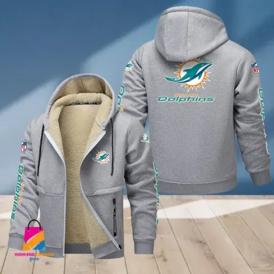 Miami Dolphins Multicolor Thickened Zipper Hoodie