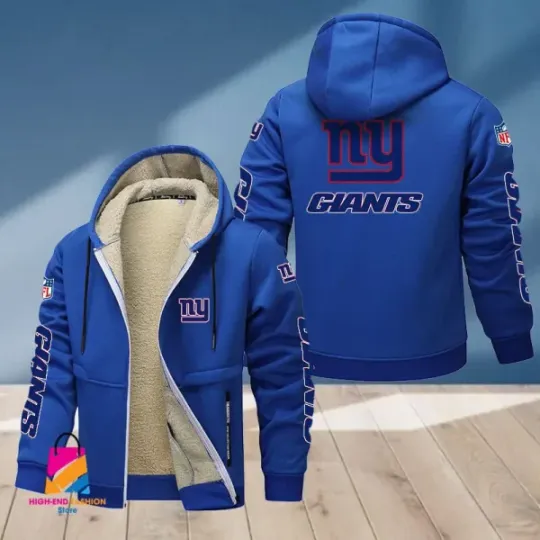 New York Giants Multicolor Thickened Zipper Hoodie