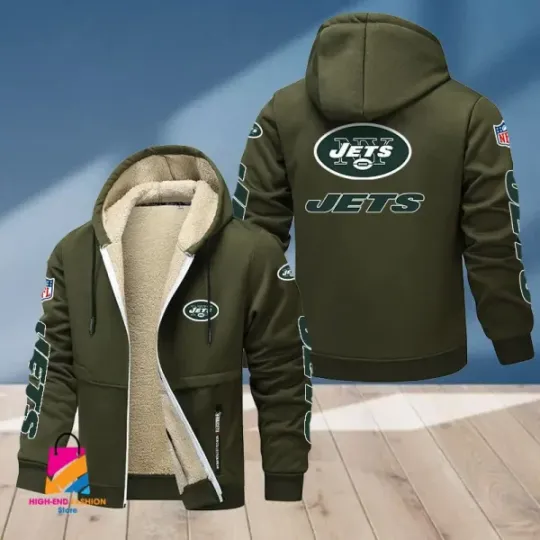 New York Jets Multicolor Thickened Zipper Hoodie