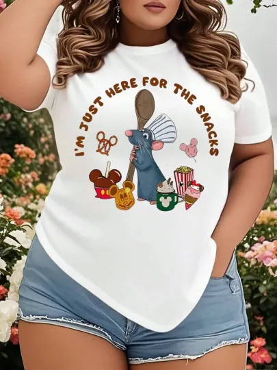 Discover Disney Funny I'm Just Here For The Snacks Ratatouille T-Shirt
