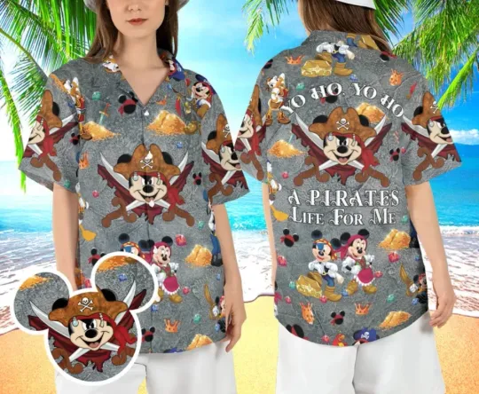 Discover Mickey & Friends Pirates A Pirate Life for Me 3D HAWAII SHIRT US Size Best Price