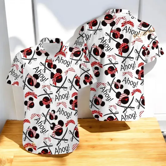 Discover Disney Cruise Pirate Hawaiian Shirt Short Sleeve Summer Beach Size S - 5XL