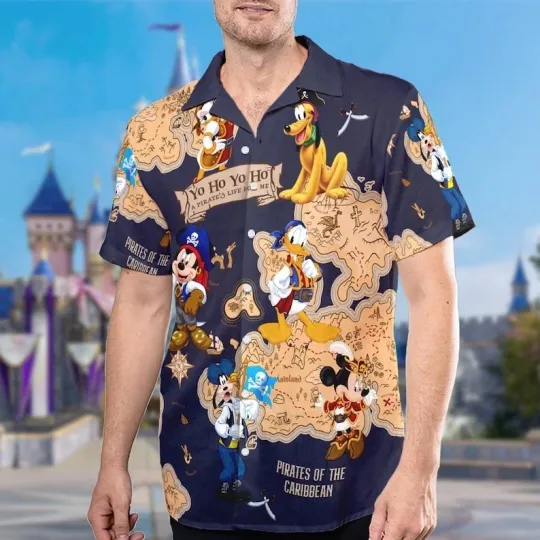 Discover Disney Pirates of The Caribbean 3D All Over Printed Hawaiian Shirt, Mickey Mouse