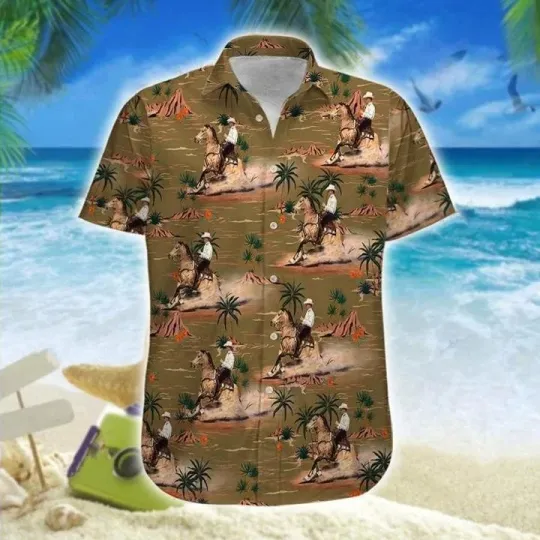Discover Reining Horse Hawaiian Shirt Unisex Adult Tropical Casual Wear
