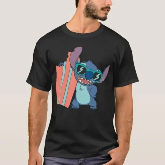 Discover Disney Summer Stitch With Surfboard T-Shirt, Gift For Friends