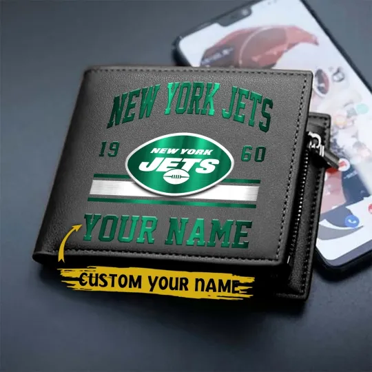 Discover Personalized New York Football Jetss Team Men Leather Wallet Gift For Him