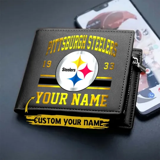Discover Personalized Pittsburgh Football Steelerss Team Men Leather Wallet Gift For Him