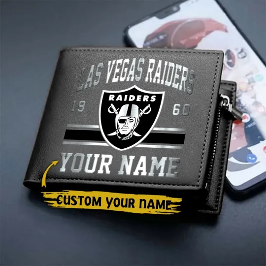 Discover Personalized Las Vegas Football Raiderss Team Men Leather Wallet Gift For Him