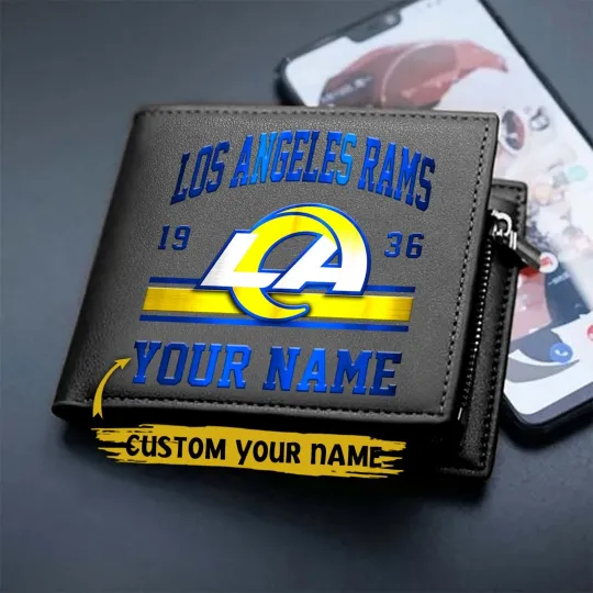 Discover Personalized Los Angeles Football Ramss Team Men Leather Wallet Gift For Him