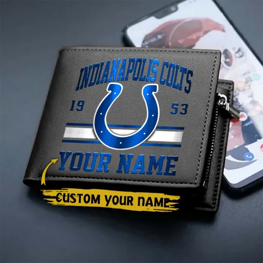 Discover Personalized Indianapolis Football Coltss Team Men Leather Wallet Gift For Him