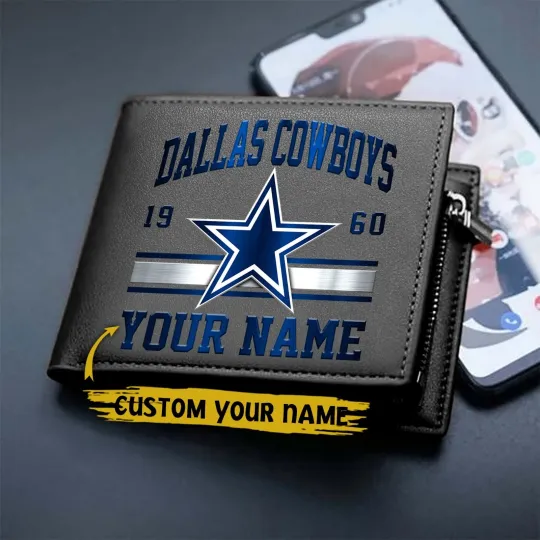 Discover Personalized Dallas Football Cowboyss Team Men Leather Wallet Gift For Him