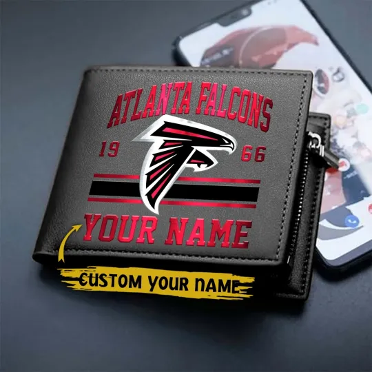 Discover Personalized Atlanta Football Falconss Team Men Leather Wallet Gift For Him