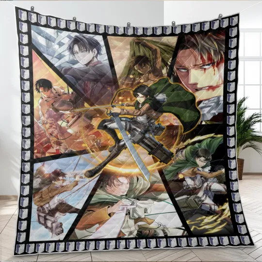 Discover Levi Ackerman Blankets, AO Titan Quilt Blanket Soft and Cozy Luxury