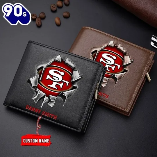 Discover Personalized San Francisco Football 49erss Team Men Leather Wallet Gift For Him