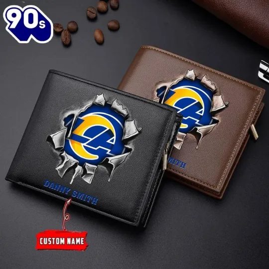 Discover Personalized Los Angeles Football Ramss Team Men Leather Wallet Gift For Him