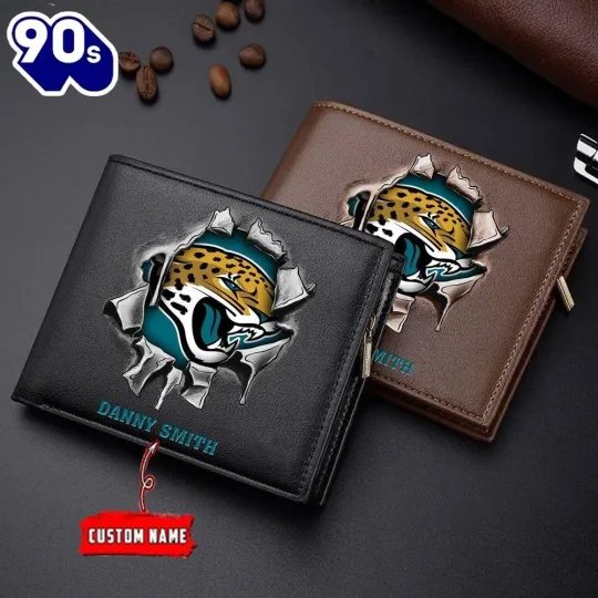 Personalized Jacksonville Football Jaguarss Team Men Leather Wallet Gift For Him