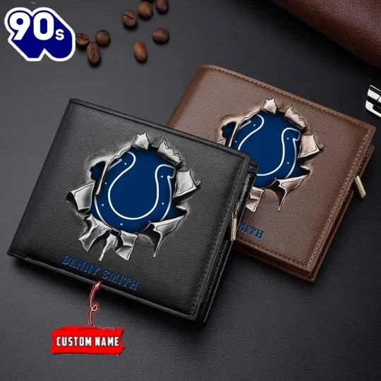 Discover Personalized Indianapolis Football Coltss Team Men Leather Wallet Gift For Him