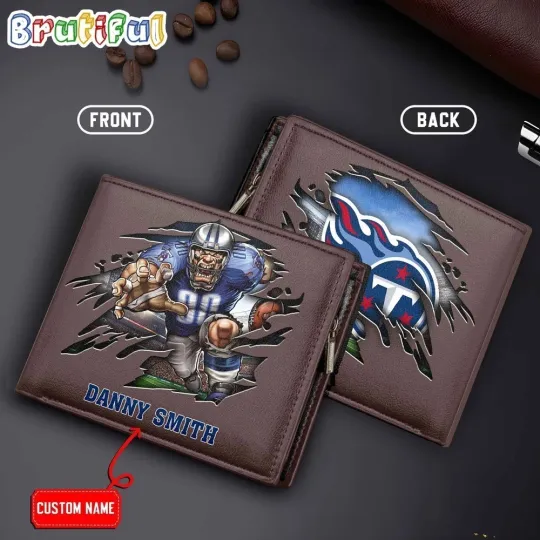 Discover Personalized Tennessee Football Titanss Team Men Leather Wallet Gift For Him