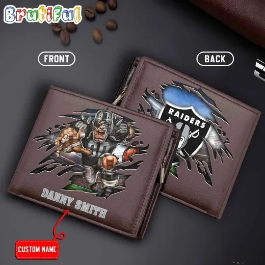 Discover Personalized Las Vegas Football Raiderss Team Men Leather Wallet Gift For Him