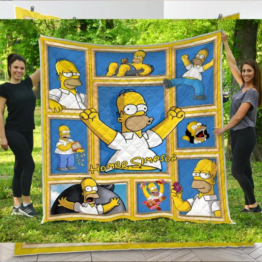 Discover Homer Simpson Quilt, The Simpsons Quilt Blanket Soft and Cozy Luxury