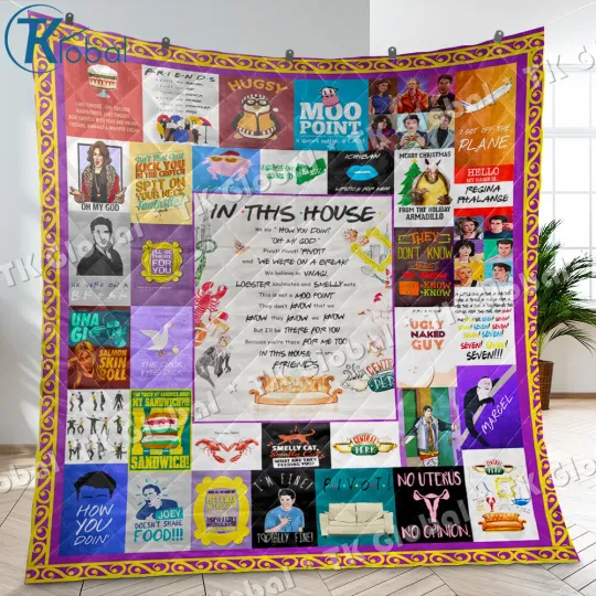 Friends Quilt, Friends TV series Quilt Blanket Soft and Cozy Friends Quotes