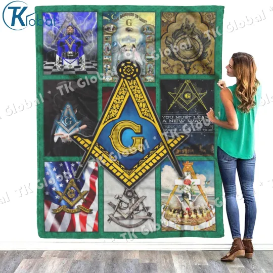 Discover Freemason Blanket, Freedom Masonic Fleece, Sherpa Blanket Soft and Cozy Luxury
