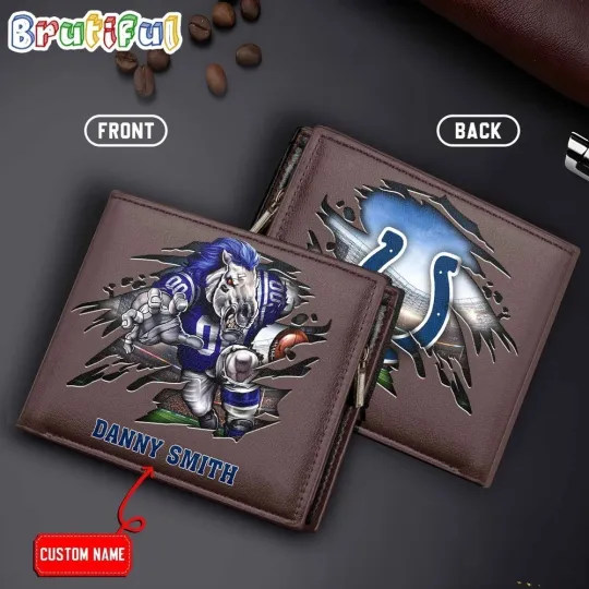 Discover Personalized Indianapolis Football Coltss Team Men Leather Wallet Gift For Him