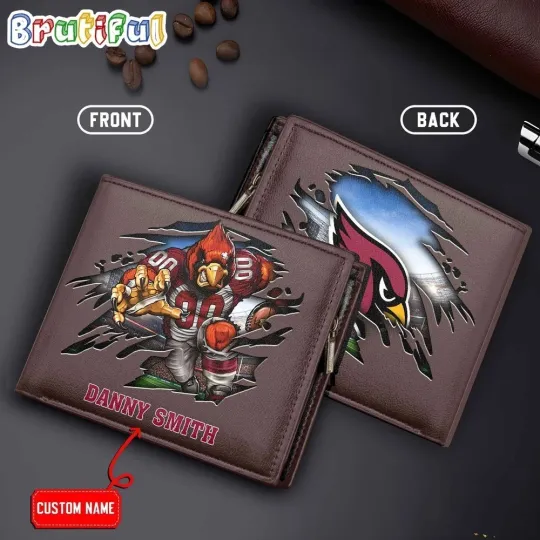 Discover Personalized Arizonna Football Cardinalss Team Men Leather Wallet Gift For Him