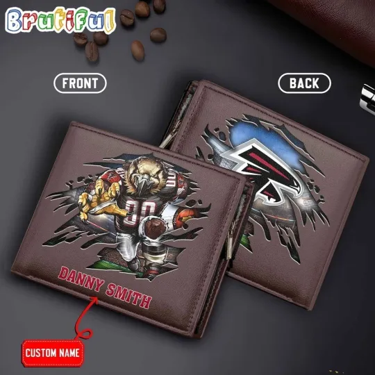 Discover Personalized Atlanta Football Falconss Team Men Leather Wallet Gift For Him