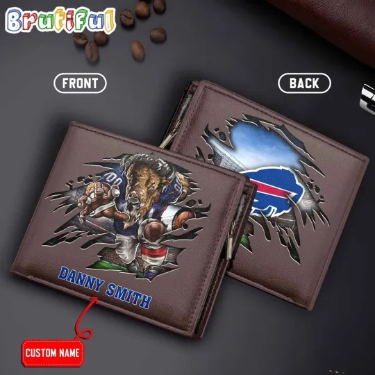 Discover Personalized Buffalo Football Billss Team Men Leather Wallet Gift For Him