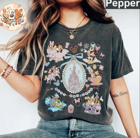 Discover Retro Coquette Bows Mickey and Minnie Shirt, Disney World Shirt, cute pepper