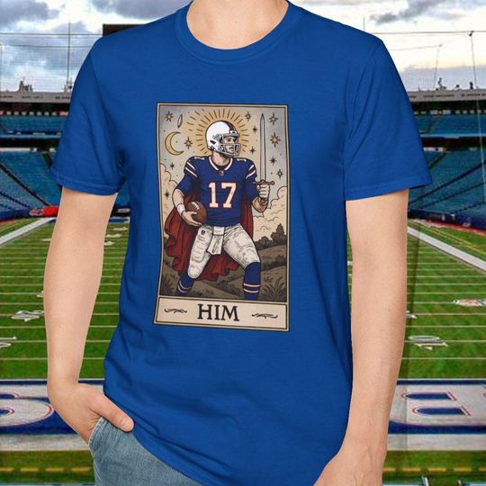 Discover Josh Allen Buffalo Bills T-Shirt: Retro Tarot Card Design