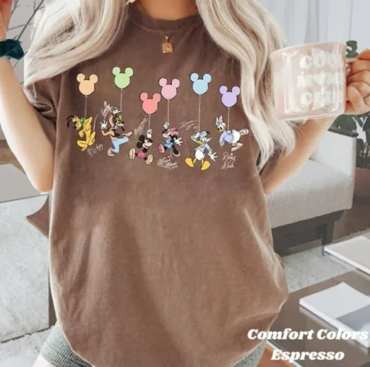 Discover Retro Disney Mickey And Co Balloon Shirt, Disney Mickey Comfort Color shirt/new