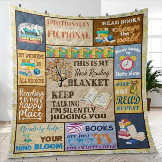 Discover Book Lovers Quilt, Readers Quilt Blanket Book Lovers Quotes Soft and Cozy Gifts
