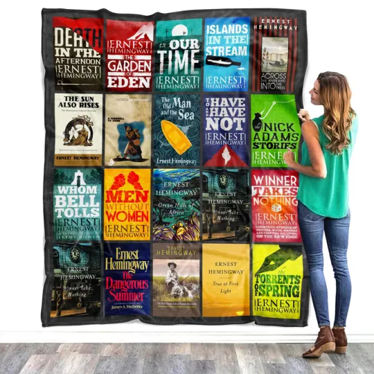 Discover Ernest Hemingway Blanket, Ernest Hemingway Books Fleece, Sherpa Blanket