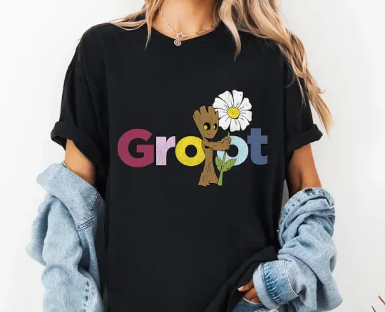 Discover Disney Guardians Of The Galaxy Groot Flower T-Shirt, Gift For Friends