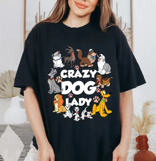 Discover Disney Crazy Dog Lady T-Shirt, Gift For Friends