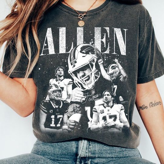 Discover Vintage Josh Allen Shirt, Bootleg Josh Allen Tshirt, Buffalo Bills Allen Retro Rap Tee Football, Game Day Shirt, Gift For Fan