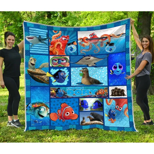 Finding Dory Quilt, Finding Dory Movies Quilt Blanket Soft and Cozy Gifts